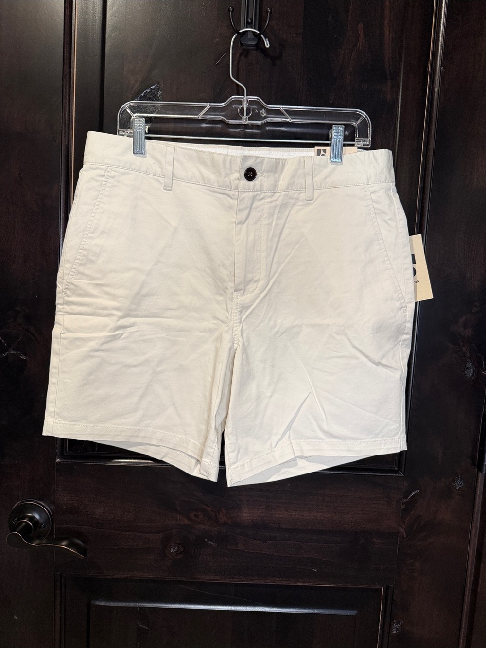 Slim Fit White Cotton Shorts